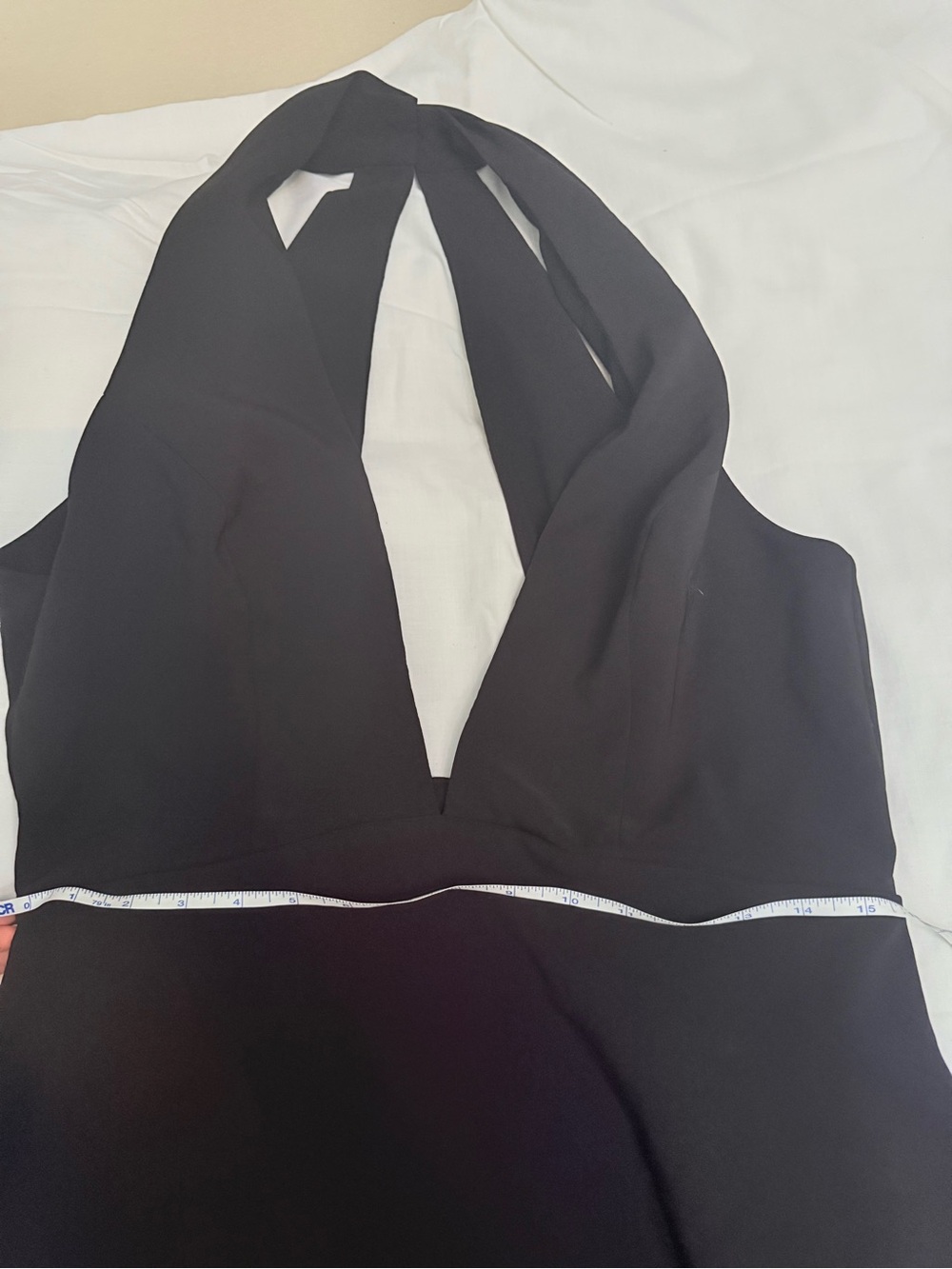 Chrissy Teigen x Revolve collab - Elegant Black Halter V-Neck Women's Dress - Picture 4 of 5